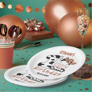 Holy Cow Boy 1st Birthday Party Paper Plate