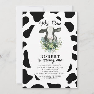 Holy Cow Boy Farm Birthday Invitation