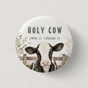 Holy Cow Button Pin