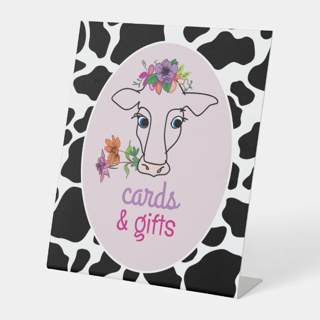 Holy Cow Cards and Gifts Pedestal Sign (Front)