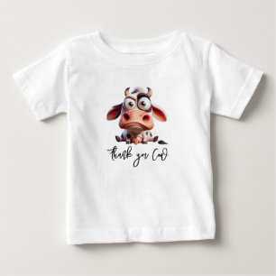 Holy Cow Caricatures I’m One Cowgirl 1st Birthday  Baby T-Shirt