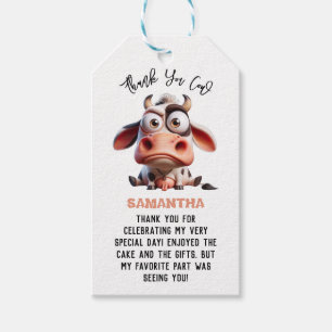 Holy Cow Caricatures I’m One Cowgirl 1st Birthday Gift Tags