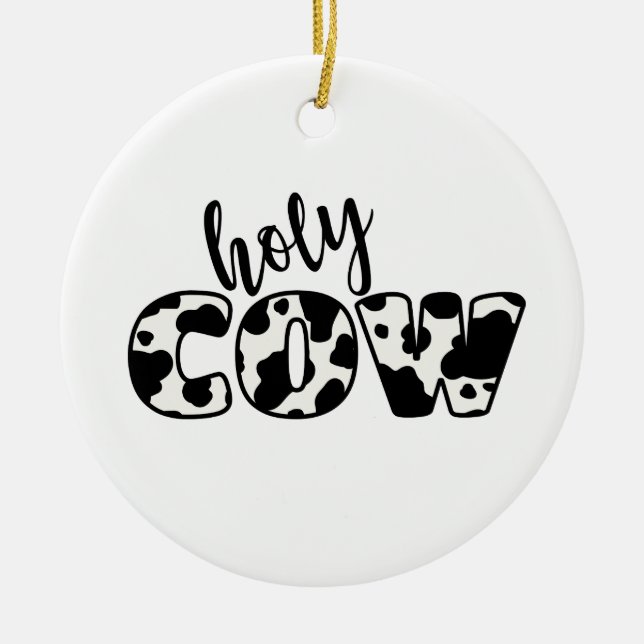 Holy Cow Ceramic Tree Decoration (Front)