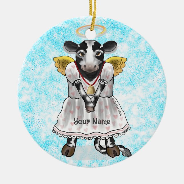 Holy Cow  Ceramic Tree Decoration (Front)