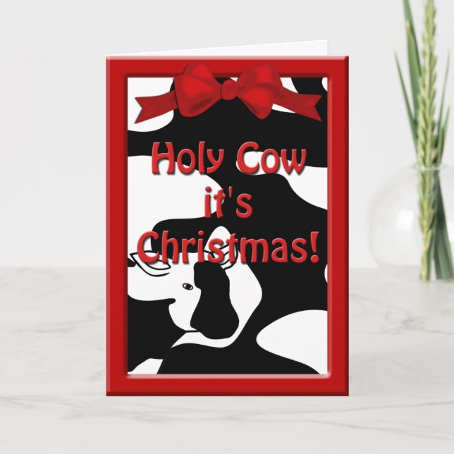 Holy Cow Christmas Greeting Card (Front)