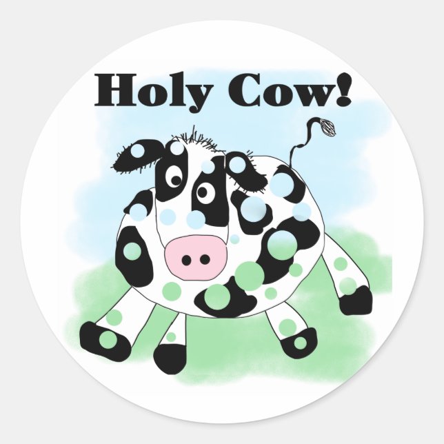 Holy Cow Classic Round Sticker (Front)