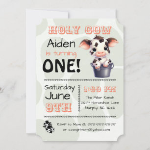 Holy Cow Country Birthday Party Invitation