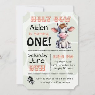 Holy Cow Country Birthday Party Invitation