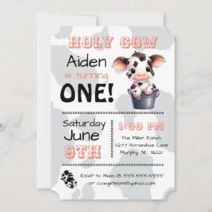 Holy Cow Country Birthday Party Invitation