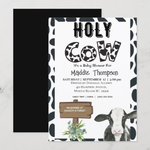   Holy Cow Country Farm Baby Shower Invitation