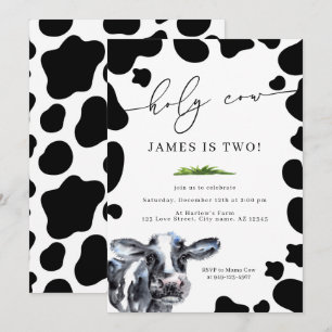 Holy Cow Country Farm Boy's Birthday Invitation