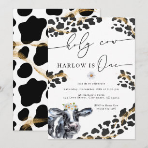 Holy Cow Country Farm First Birthday  Invitation