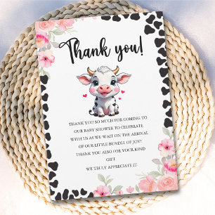 Holy Cow , Cow Baby shower Girl Thank You Card
