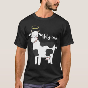 Holy Cow Cow With Halo Angel Joke Premium T-Shirt