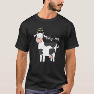 Holy Cow Cow With Halo Angel Joke T-Shirt