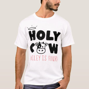Holy Cow Custom Name & Age Parent Birthday Party  T-Shirt