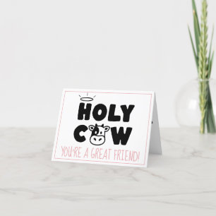 Holy Cow Cute Modern Kid's Birthday Party Thank You Card