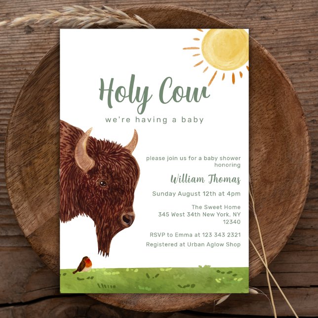 Holy Cow Farm Animal Baby Shower  Invitation (Holy Cow Farm Animal Baby Shower Invitation)