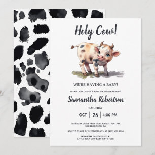 Holy Cow Farm Animal Gender Neutral Baby Shower Invitation