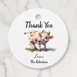 Holy Cow Farm Animal Theme Baby Shower Favour Tags