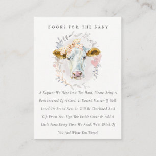 Holy Cow Farm Floral Wreath Books For Baby Shower Enclosure Card