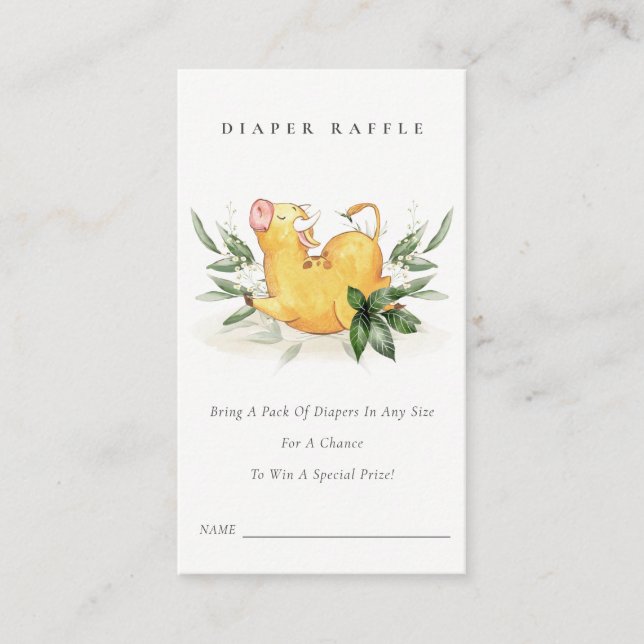 Holy Cow Farm Foliage Diaper Raffle Baby Shower Enclosure Card (Front)