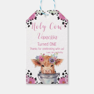 Holy Cow First Birthday   Gift Tags