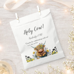 Holy Cow First Birthday , Highland Cow, Thank You Favour Bags