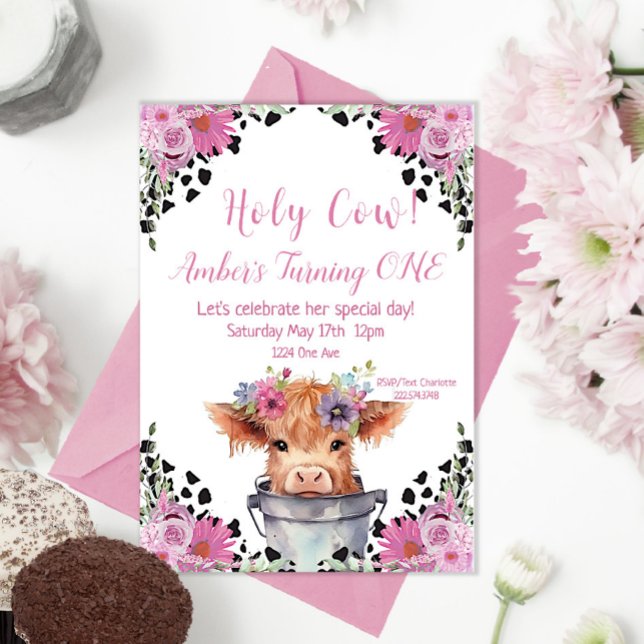 Holy Cow First Birthday   Invitation (Creator Uploaded)