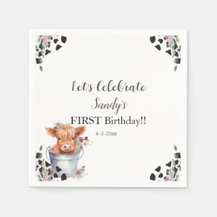 Holy Cow First Birthday Napkin