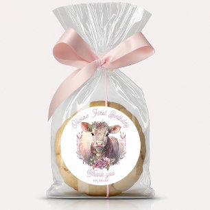 Holy Cow First Birthday Thank You Sticker