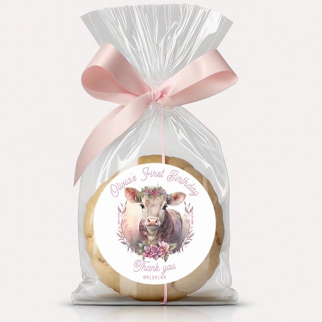 Holy Cow First Birthday Thank You Sticker (Creator Uploaded)