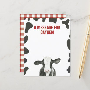 Holy Cow First Birthday Time Capsule Message Card