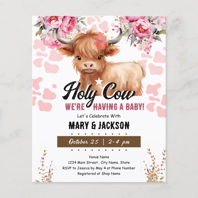 Holy Cow Floral Baby Shower (Front)