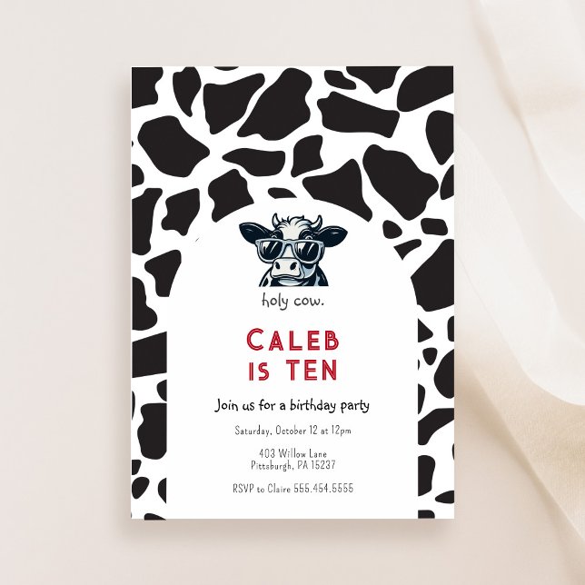 Holy Cow Fun Birthday Party Invitation (Creator Uploaded)