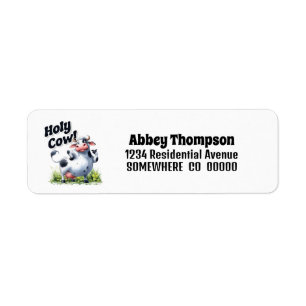 Holy Cow Funny Return Address Label