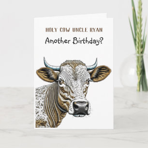 Holy Cow   Funny Uncle's Birthday Card