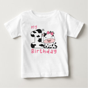 Holy Cow Girl 1st Birthday Party  Baby T-Shirt