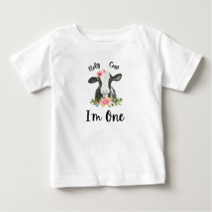 Holy Cow Girl 1st Birthday Party Baby T-Shirt