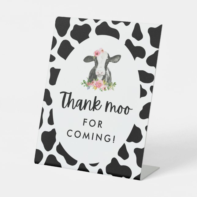 Holy Cow Girl Birthday Thank Moo For Coming Sign (Front)