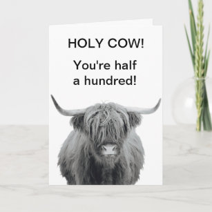 Holy Cow Highland Birthday 50th  Card
