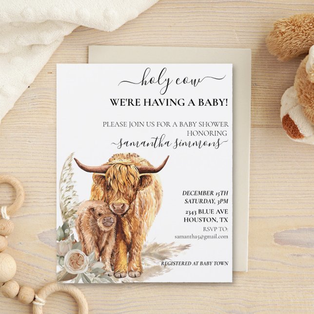 Holy Cow Highland Calf Baby Shower Boho Budget  (Creator Uploaded)