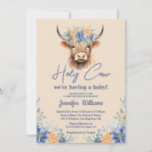 holy cow highland calf baby shower floral 