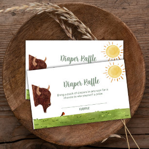 Holy Cow Highland Farm Diaper Raffle Baby Shower  Enclosure Card