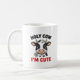 Holy Cow I’m Cute Funny Cow Vintage Engraving Desi Coffee Mug