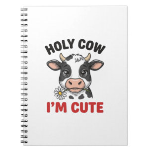 Holy Cow I’m Cute Funny Cow Vintage Engraving Desi Notebook