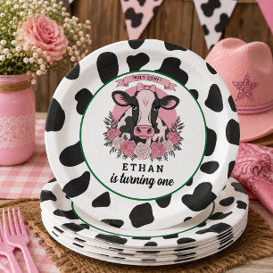 Holy Cow I’m One Cowgirl 1st Birthday Party Paper Plate