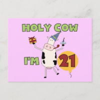 Holy Cow I'm 21 Birthday Tshirts and Gifts
