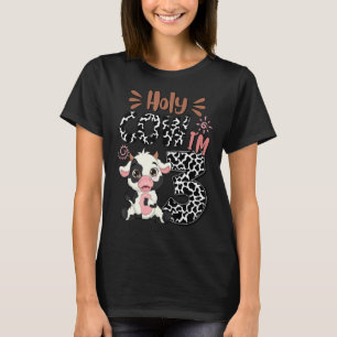 Holy Cow I'm 3 Birthday Boy 3rd Cow Farm Animals B T-Shirt