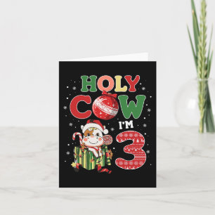 Holy Cow I'm 3 Birthday Boy 3rd Cow Farm Animals C Card